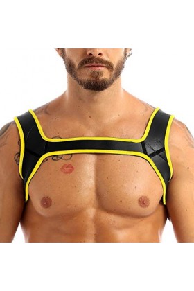 Mengsiy Sangle de Largeur dépaule en néoprène for Hommes Cordon de Serrage Protecteur Musculaire Cosplay Fantaisie Club Cost