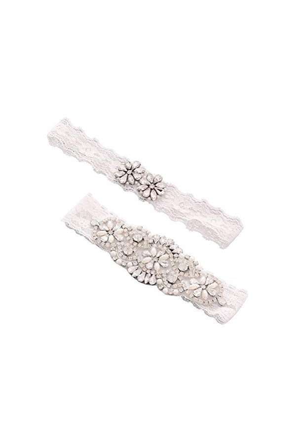 SOIMISS 3 Paires Porte-Jarretelles De Mariage Jarretière De Mariée De Mariage Jarretière De Mariage Jarretière Florale Blanch