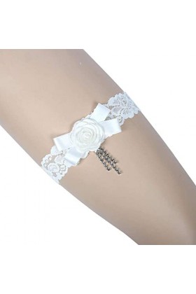 NC Accessoires Jarretière de Mariage de la mariée, Jambes de Mariage de la mariée décorées de Fleurs Faites à la Main Ceintur