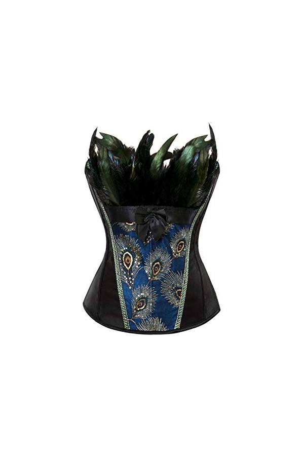 TTCI-RR Bustiers et Corsets Peacock Broderie Princesse Burlesque Overbust Corset Plumes Vêtements Body Shaper Bustier Lingeri
