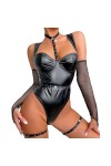 Ensembles de Lingerie Sexy pour Femmes, Bretelles liées réglables, Teddy Babydoll, Body à Armatures Color : Noir, Size : S 