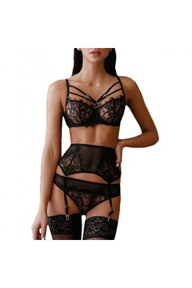 sous-vêtements Sexy pour Femmes, Grande Taille, Lingerie ajourée, Soutien-Gorge, sous-vêtements pour Femmes, Corset en Dentel