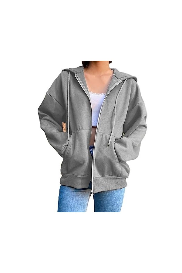 Solide Streetwear Loose Draw String Sweats Automne Hiver Épaisses Poches À Capuche Vêtements pour Femmes Plusieurs Couleurs Z