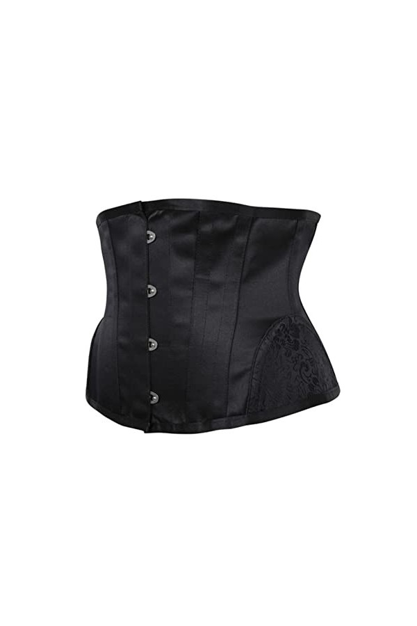 Underbust Corset Noir Femme Ceinture Plus Taille Haut Short Steel Boned Slimming Waist Corsets pour Femmes Body Shapewear
