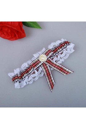 Jarretières pour les mariées Jarretière en dentelle, jambe de mariage nuptiale en sangle rayée avec porte-jarretelles en dent