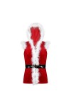 CJMDEH Pyjama De Noël Rouge Lingerie - Grande Taille Hommes Sexy Costume De Cosplay De Noël Manteau À Capuche en Velours sans