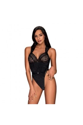 Obsessive Teddy Dos Nu L/XL Ensemble de sous-vêtements, Noir, Femme