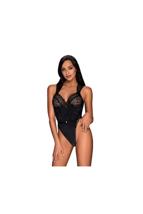 Obsessive Teddy Dos Nu L/XL Ensemble de sous-vêtements, Noir, Femme