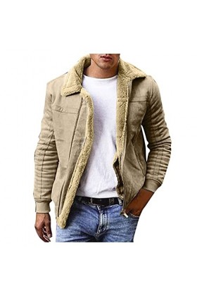 ?Walaka?Sweats à Capuche Homme Hiver Zippé Manche Longue Vest Hiver Épaisse Chaud Peluche Doublée Manteau Blouson