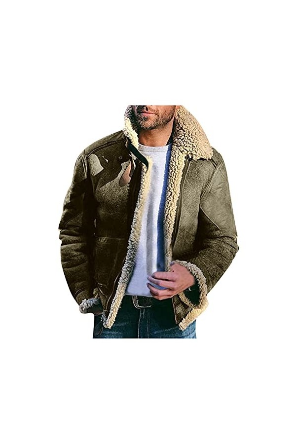 ?Walaka?Sweats à Capuche Homme Hiver Zippé Manche Longue Vest Hiver Épaisse Chaud Peluche Doublée Manteau Blouson