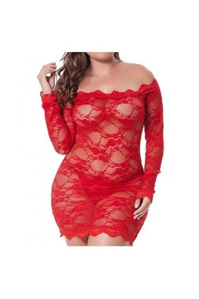 Érotisme, Sexe Et Sensualité Chemise De Nuit Sexy Femmes Pure Dentelle Hors Épaule Chemise De Nuit Vêtements De Nuit Lingerie