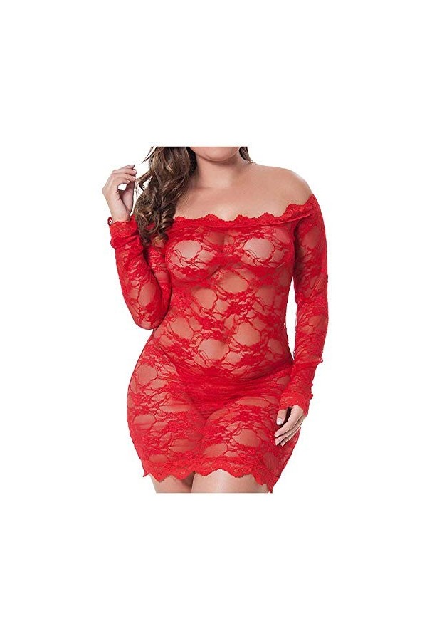 Érotisme, Sexe Et Sensualité Chemise De Nuit Sexy Femmes Pure Dentelle Hors Épaule Chemise De Nuit Vêtements De Nuit Lingerie