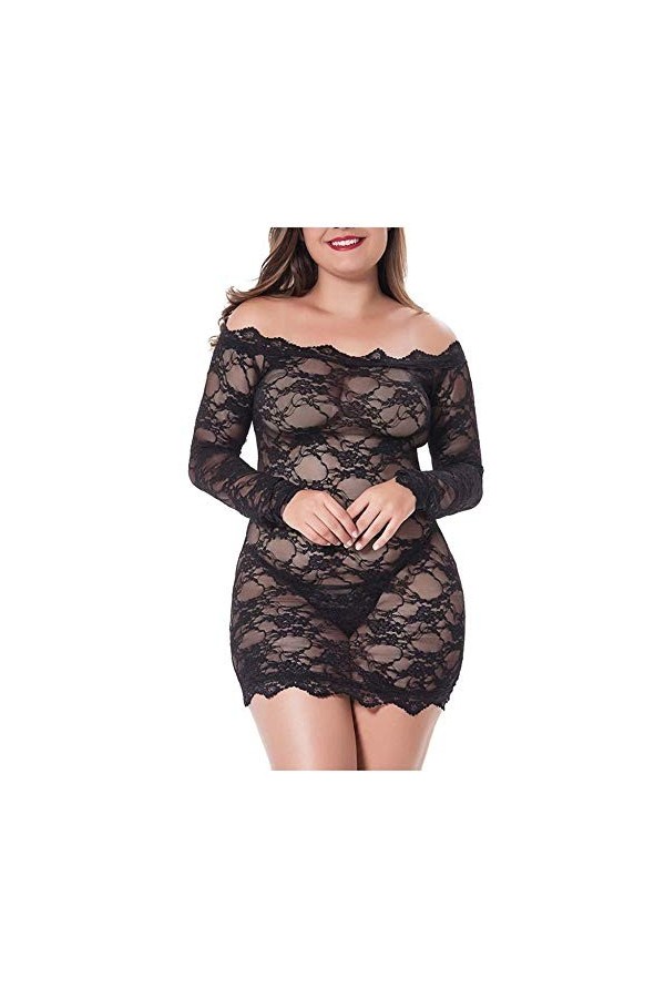 Érotisme, Sexe Et Sensualité Chemise De Nuit Sexy Femmes Pure Dentelle Hors Épaule Chemise De Nuit Vêtements De Nuit Lingerie