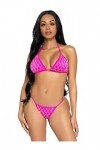 Leg Avenue Ensemble Bikini Domino Lingerie, Fuchsia, L Femme