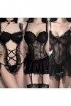 MERNEL Vêtements sexuels Lingerie Sexy Robe Cosplay Uniforme Servant Vêtements Dentelle Robe Babydoll Costume femmes Color :