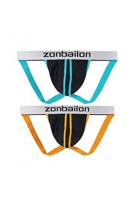 BIATWOWR Strings String pour homme avec taille large Taille basse Inserts en maille pour soutien sportif Sexy, 2 x multi, XXX