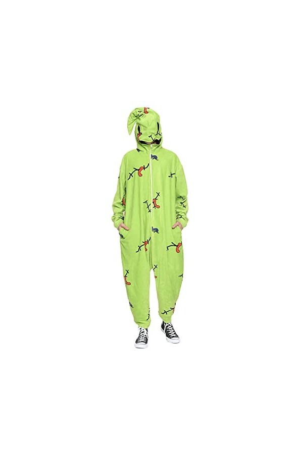 Allbestop Lingerie Sexy Rembourré Femmes et Point Avant et Une pièce Noël Hommes Ensemble Cauchemar fête Fermeture éclair Pyj