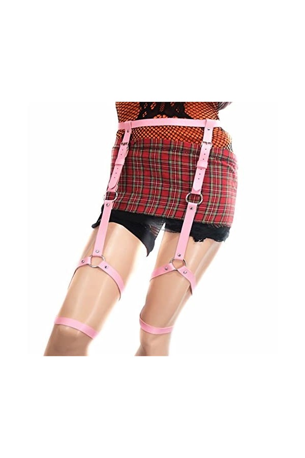 Punk jarretière Punk cuir jambe jarretière ceinture jambe corps chaîne mode Cih discothèque bal fête corps chaîne corps acces