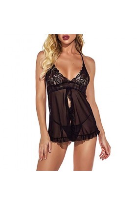 NBCSVHGPWMR Vêtements Techniques Et Spéciaux Lingerie Sexy en Dentelle Babydoll Vêtements De Nuit Robe À Bretelles Pyjama Tra