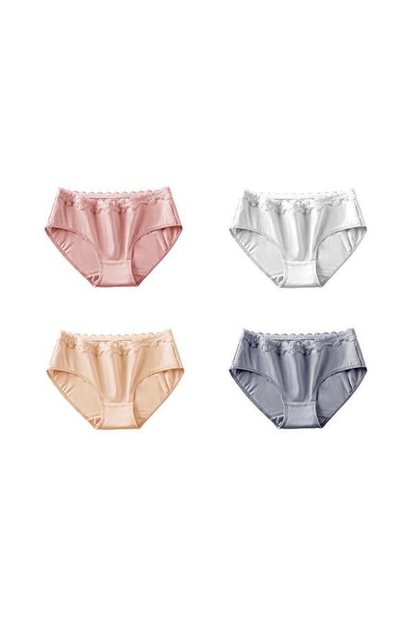 Culottes et Slips Slip Femme Comfort Knickers Lot De 4 Slips Femme Maxi Sous-VêTements En Culotte En Pur Coton Coupe Français