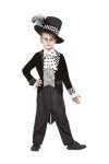Dark Mad Hatter Costume, Black & White, Jacket, Mock Shirt & Hat, L 