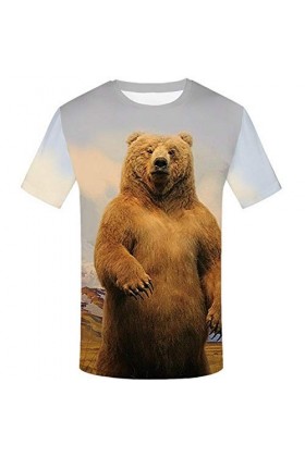 Lingerie Et Vêtements Sexy Chemises De Nuit Femme 3D Animaux Impression T-Chemises Décontracté Ras du Cou Hommes S Manches Co