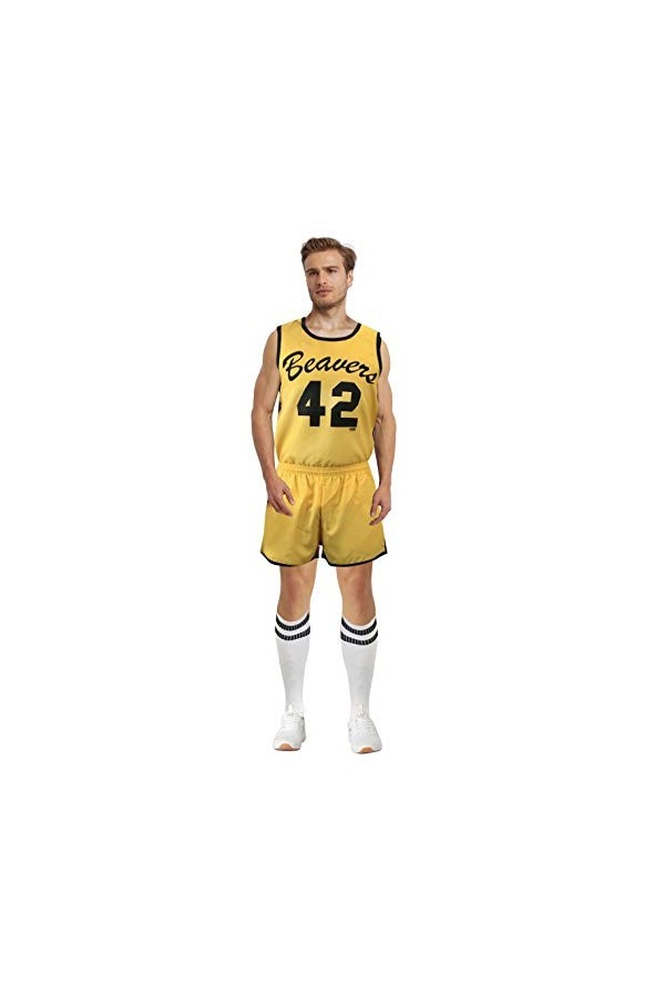 thecostumebase Beavers 42 Teen Costume Jersey + Shorts + Chaussettes Tube Chemise Jaune Loup M 