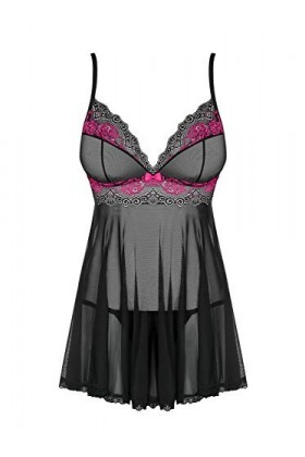 Obsessive Tulia Babydoll S/M Ensembles de Lingerie pour Femmes, Multicolor Multicolor 