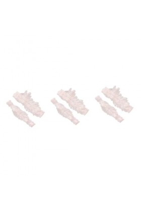 Abaodam 3 Paires Porte-Jarretelles Jarretière Blanche La Mariée Fleurs