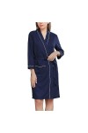 Necalisi peignoir bleu Peignoir en Microfibre Peignoir pour Femme en Molleton de Corail Doux Chemise de Nuit pour Femme avec 