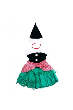TENDYCOCO 1 Jeu Robe De Noël Robes De Noël Femmes Robe Delfe De Vacances Robe Cosplay Elfe Mme. Costume De Noël Déguisement 