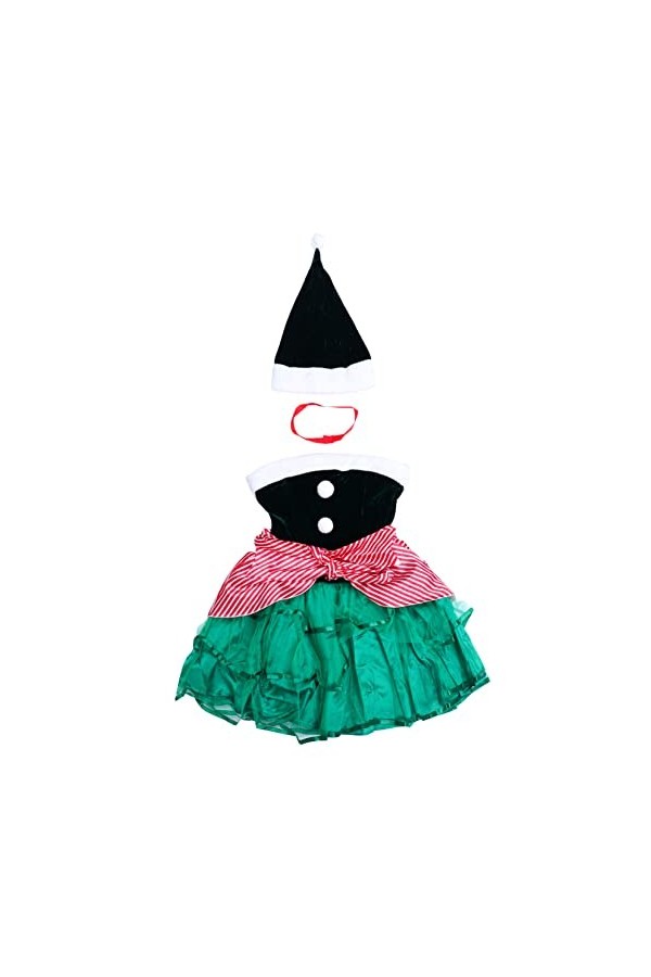 TENDYCOCO 1 Jeu Robe De Noël Robes De Noël Femmes Robe Delfe De Vacances Robe Cosplay Elfe Mme. Costume De Noël Déguisement 