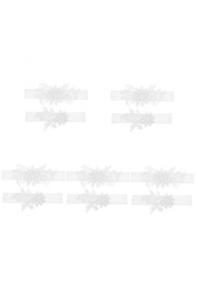 ifundom 5 Ensembles Anneau De Jambe Jarretelles en Dentelle pour La Mariée Jarretière Fleur Dentelle Porte-Jarretelles De Mar