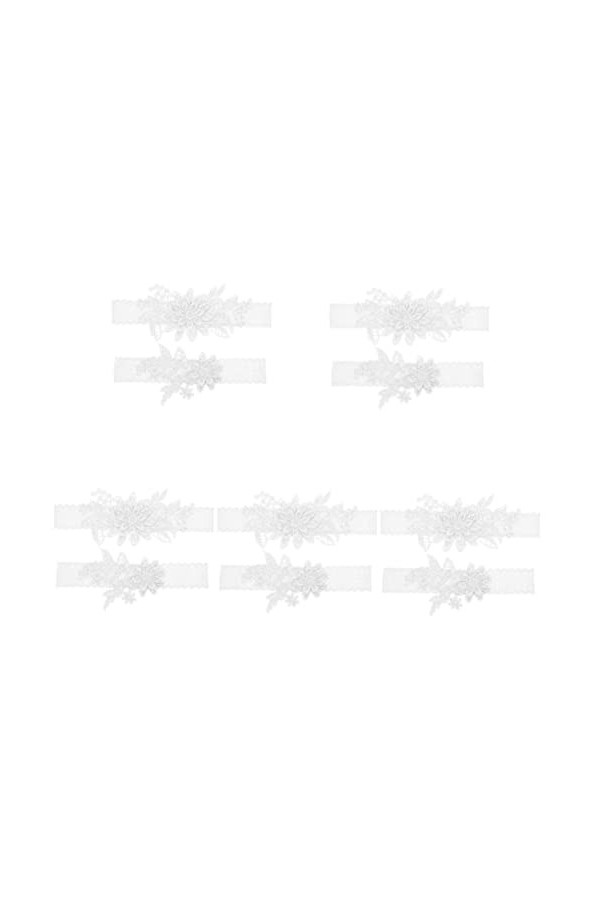 ifundom 5 Ensembles Anneau De Jambe Jarretelles en Dentelle pour La Mariée Jarretière Fleur Dentelle Porte-Jarretelles De Mar