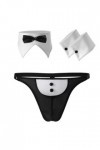 JPXJGT Hommes String Thong Butler Teddy Costume sous-vêtements Borat Jeu de rôle Culotte érotique Clubwear Color:Black,Size:O