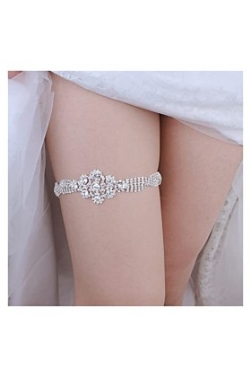 COLIFAS Jarretières de mariée Doux Femmes Fille Dentelle Jarretière Jambe Anneau Boucle Ceinture Couleur : Blanc Blanc , C