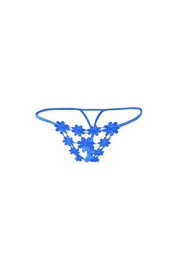 Legou Femme String Tanga de Creux Sexy Thong Bleu Trésor Taille Unique