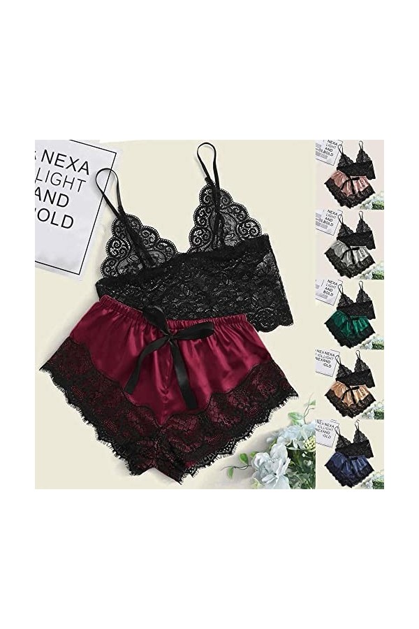 sous-vêtements Sexy pour Femmes Bustiers&nbsp;&nbsp;Corsets Femmes Vêtements de Nuit Sexy sous-vêtements Satin Shorts Costume