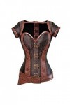 SHANHE Corset Grande Taille Faux Cuir Lingerie Pirate Costume Corset Corset Haut De La Poitrine Steampunk Corset Femme Marron