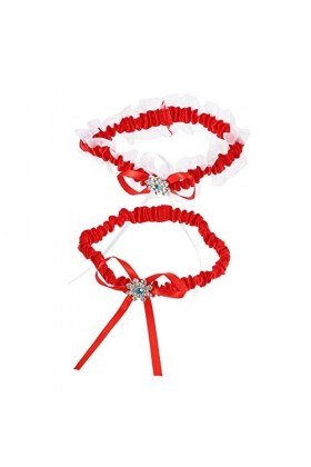 Parliky 5 Ensembles Jarretière en Dentelle De Mariée Jarretelles en Dentelle pour La Mariée Jarretelles en Dentelle Stretch F