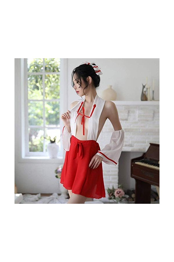 Ensembles de Lingerie Body Sexy Witch Uniforme pour Femme Lingerie Trois Points Passion Rouge Taille Unique 