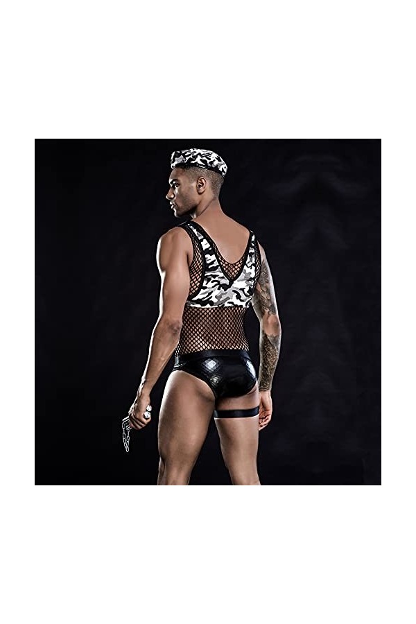 Hommes Sexy Lingerie Voir À Travers Ensemble Hommes Cosplay Costume Outfit pour Sexe 6 Pièce À Lacets Discothèque sous-Vêteme