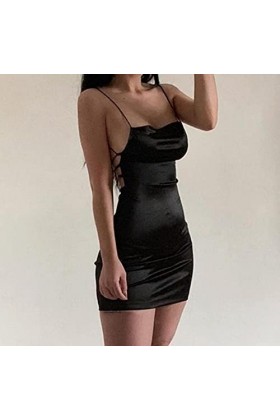 SEXYSY Robe de discothèque Licou en Dentelle à Bretelles Sexy pour Femme