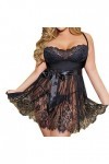 Vêtements de Nuit pour Femmes en Dentelle Sexy Ladies Lingerie Temptation Underwear-Black_5XL