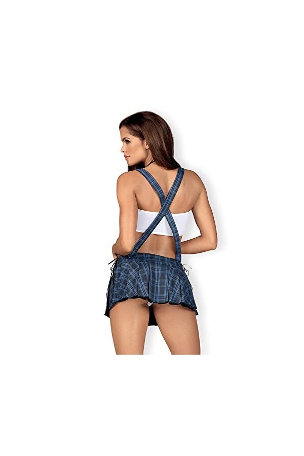 Selente Love & Fun Séduisant Costume/déguisement Femme avec Bandeau pour Les Yeux, étudiante Bleu/Blanc, L-XL