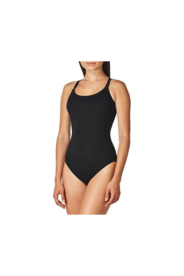 Capezio Justaucorps caraco classique à double sangle pour femme, noir, taille S