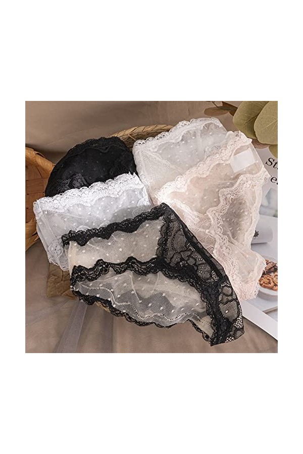 Femme Slips 3 pcs/lot culottes for dames en dentelle lâche dété, sous-vêtements en maille douce, slips de tentation sexy, cu