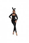 Lingerie Femme Sexy Costume Femme Plus Taille Haute Élastique PU Clair Huile Clair Boîte De Nuit Clair Fermeture À Manches Lo