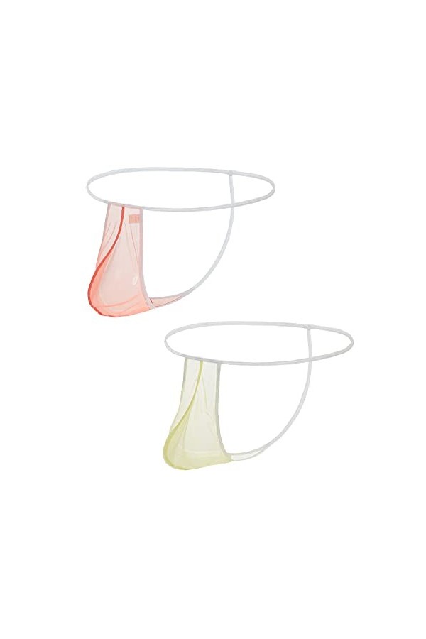 BIATWOWR String sexy pour homme - Taille basse - Extensible - Taille basse - Taille M L XL 2XL 3XL, 2 x Multi 01, L