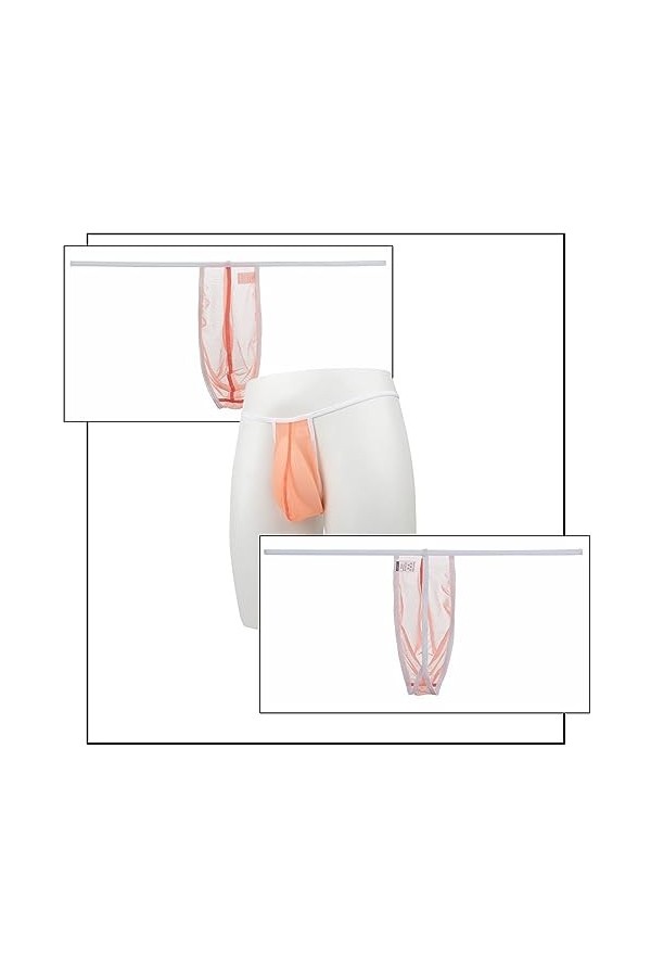 BIATWOWR String sexy pour homme - Taille basse - Extensible - Taille basse - Taille M L XL 2XL 3XL, 2 x Multi 01, L